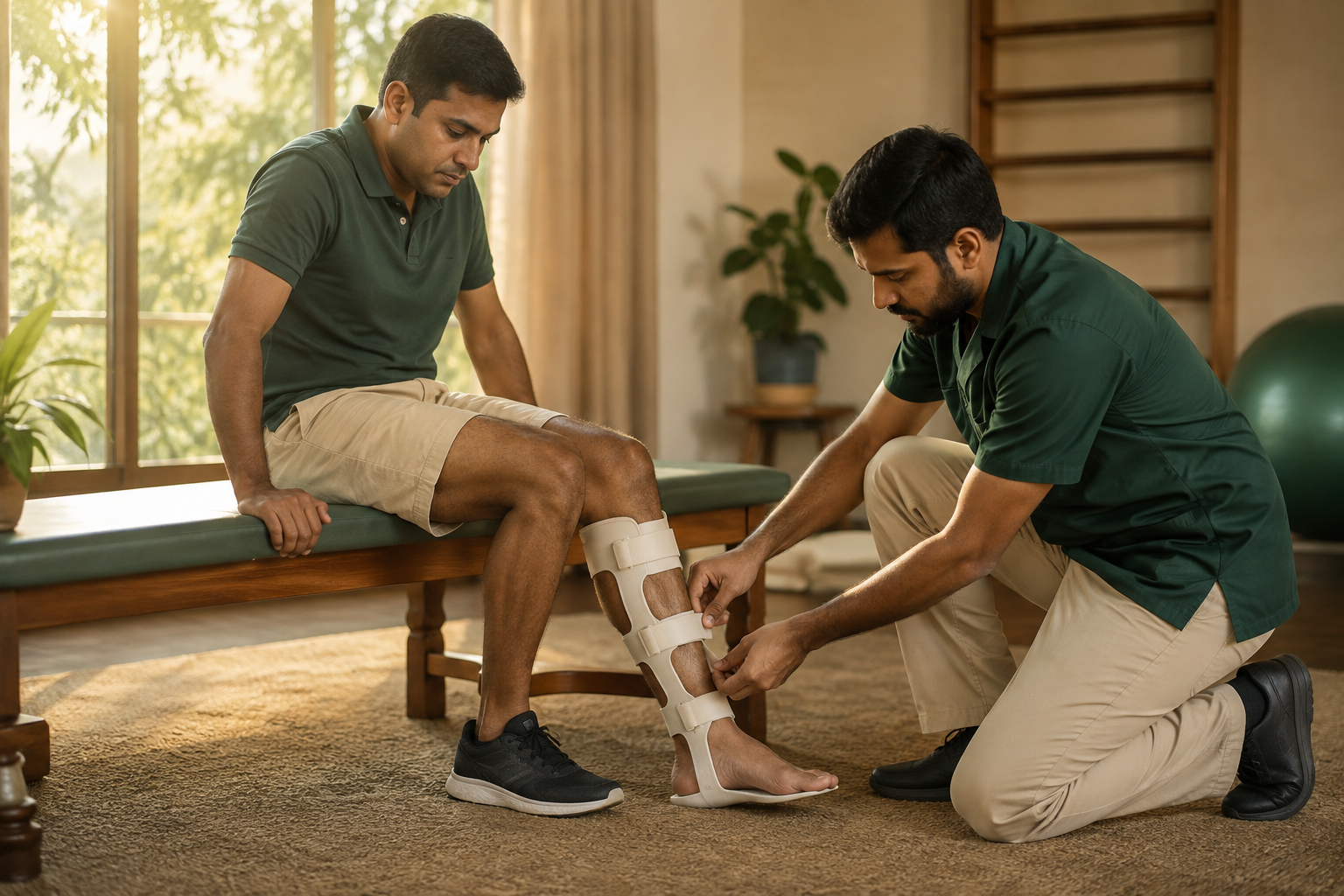 Illustrative ankle-foot orthosis fitting